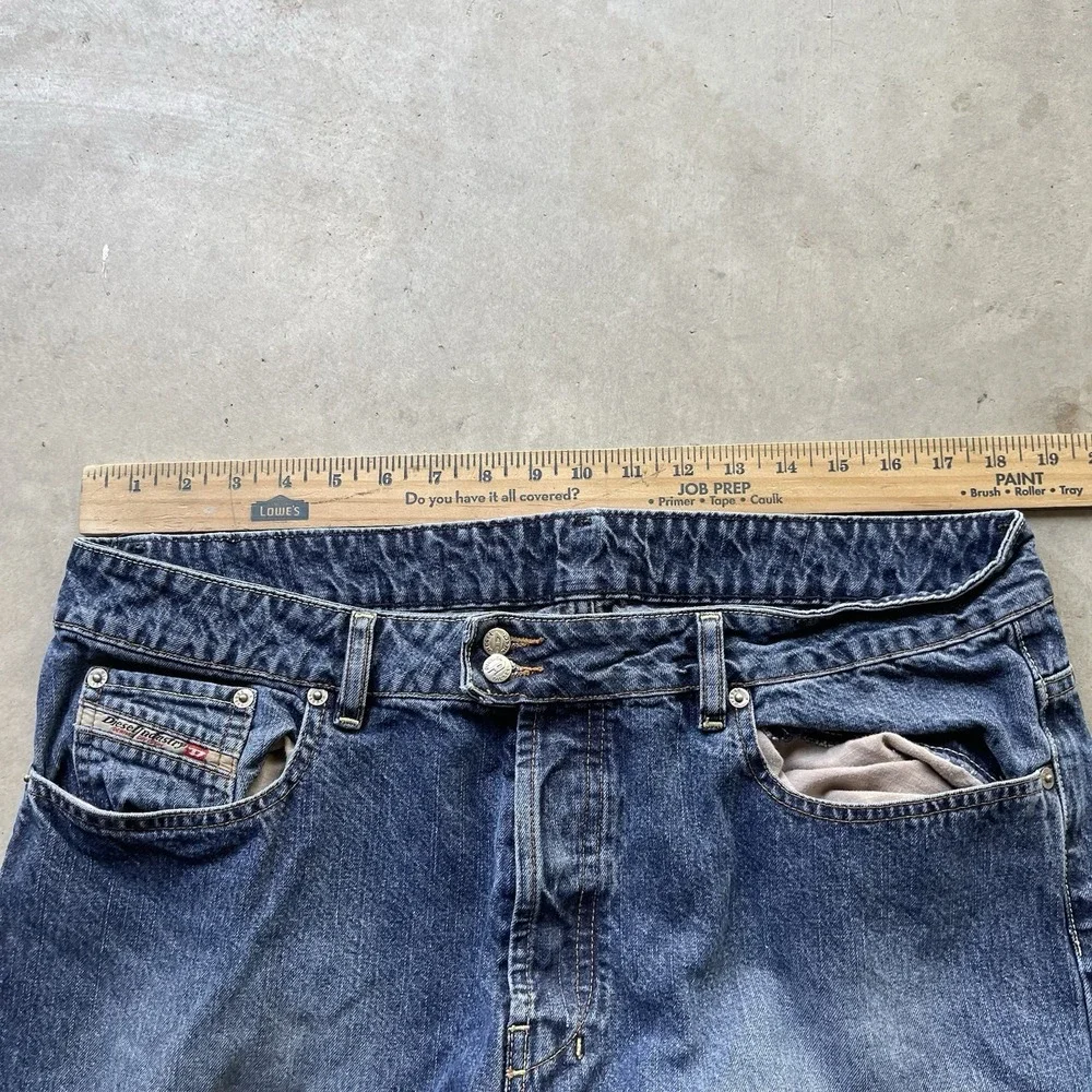 Vintage Diesel Straight Bootcut Dark Jeans Japanese Y2K Style Size 36 Button Fly